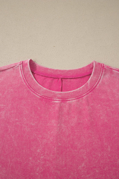 Solid Mineral Wash Short Sleeve Oversized Tee boutique clothing from Mollie Mae Boutique