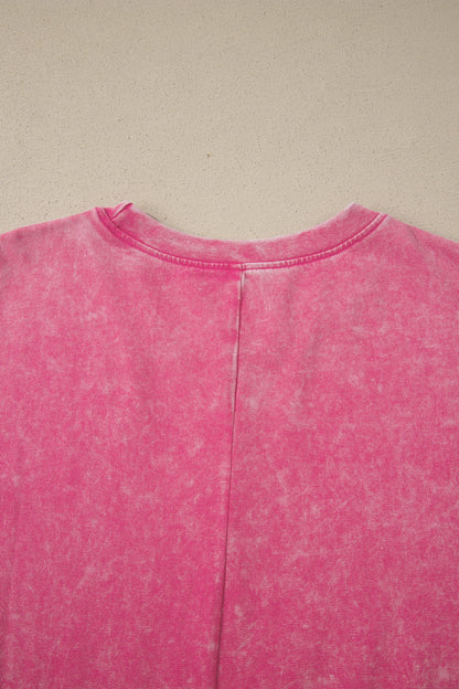 Solid Mineral Wash Short Sleeve Oversized Tee boutique clothing from Mollie Mae Boutique