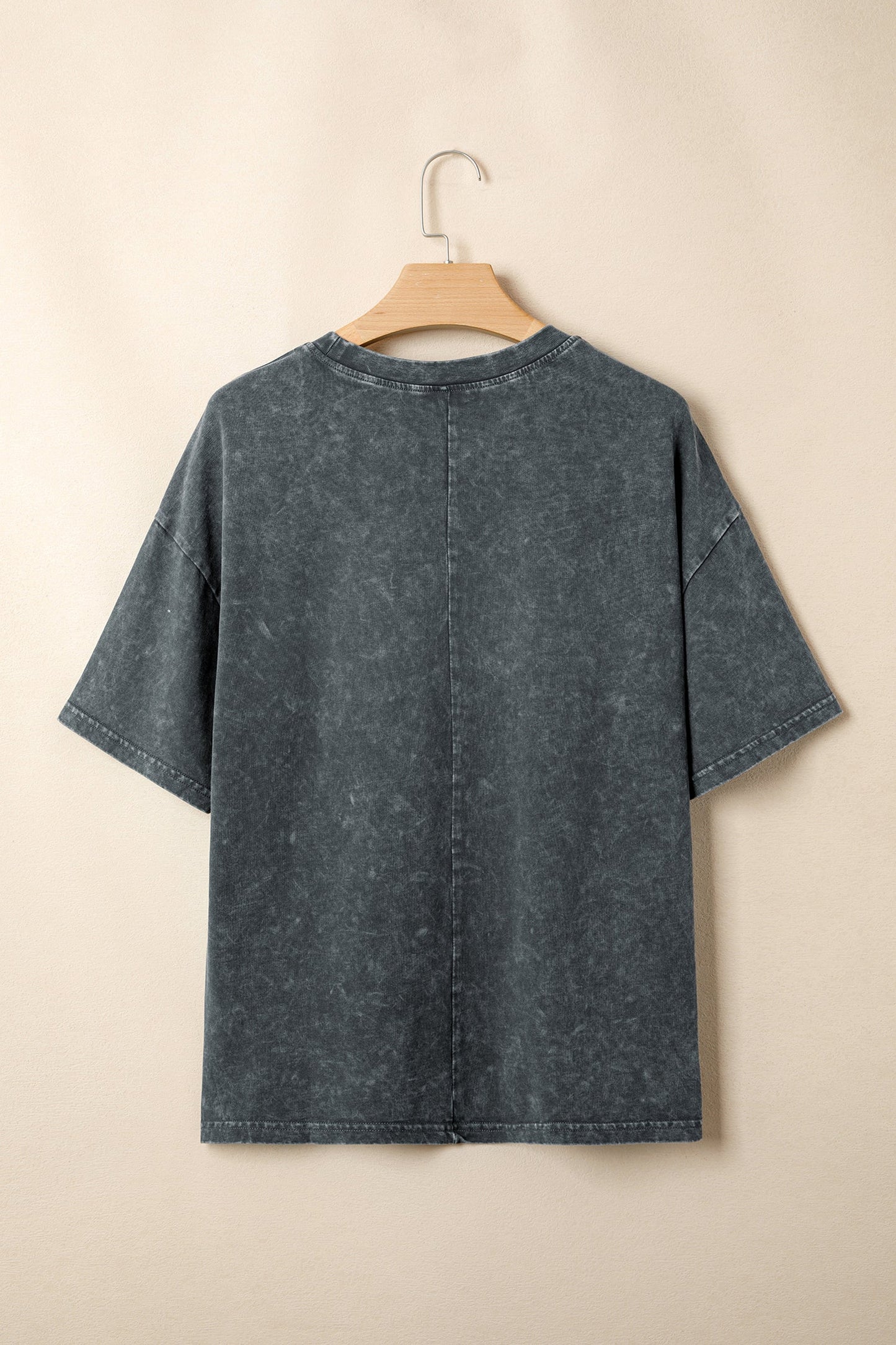Dark Grey Mineral washed oversized short sleeve tee with relaxed fit, soft washed finish, and casual boutique everyday style