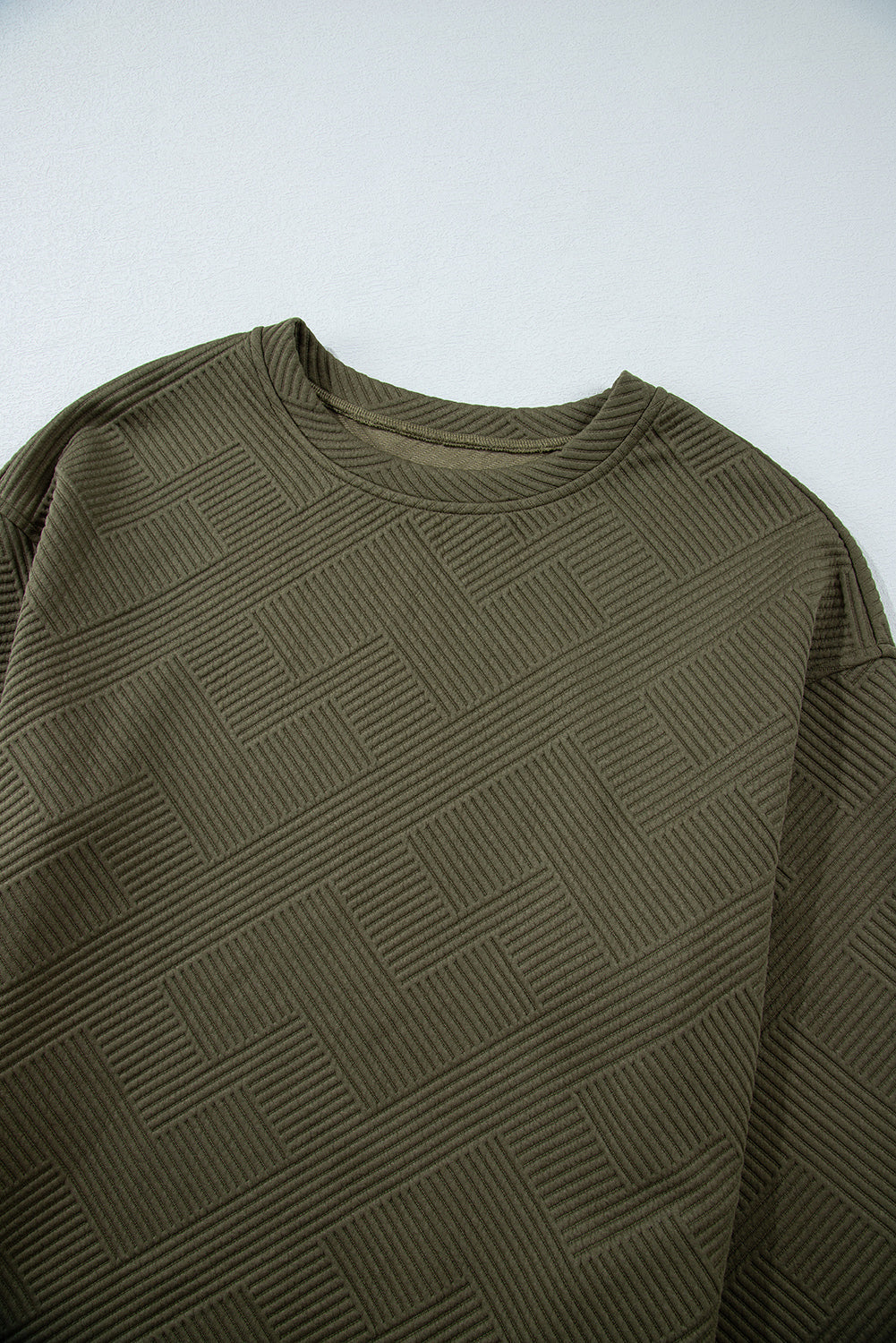 Coffee Textured Drop Shoulder Pocket Sweatshirt featuring boutique-style details and relaxed everyday fit