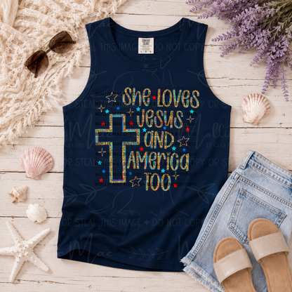 She Loves Jesus & America Too Sparkle - Semi-exclusive
