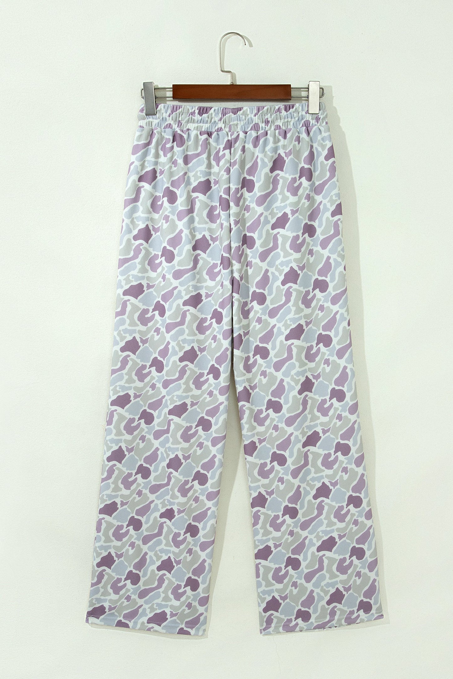 Green Camo Drawstring High-Waist Wide-Leg Pants featuring boutique-style details and relaxed everyday fit