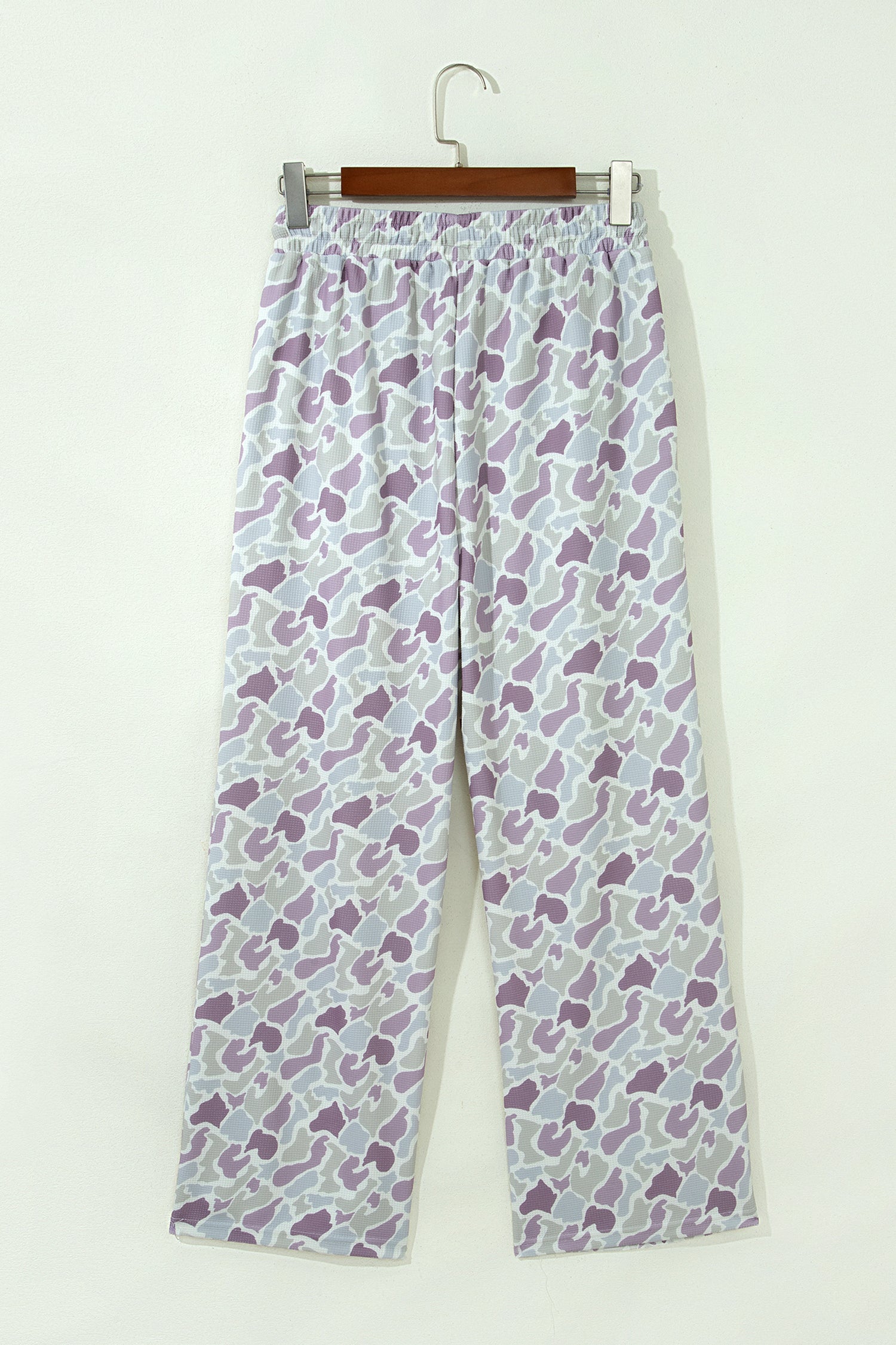 Green Camo Drawstring High-Waist Wide-Leg Pants featuring boutique-style details and relaxed everyday fit