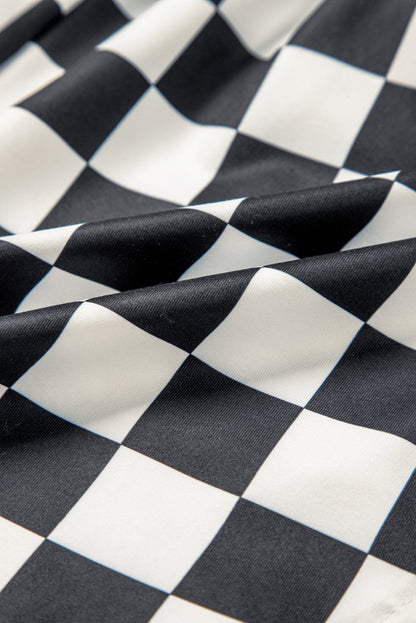 Checker High Waist Casual Shorts boutique clothing from Mollie Mae Boutique