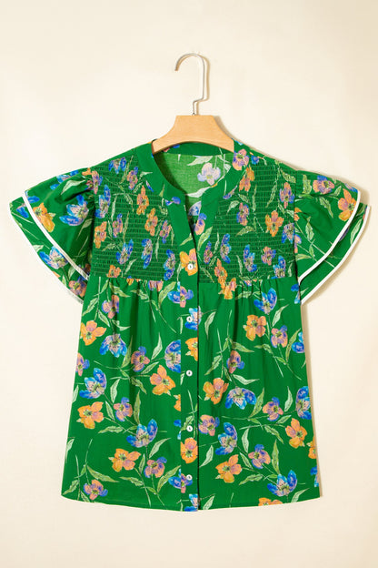 Keilani Short Sleeve Floral PLUS Top boutique clothing from Mollie Mae Boutique
