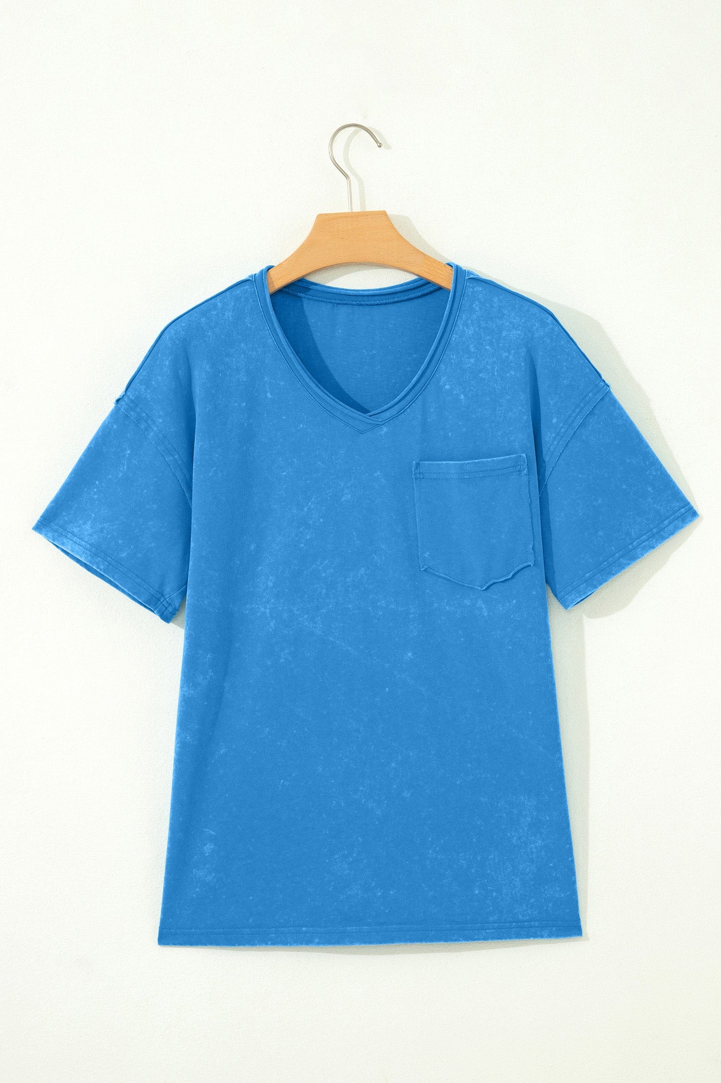 Solid Mineral Wash Short Sleeve V-Neck T-Shirt Pretty Bash women's boutique top from Mollie Mae Boutique