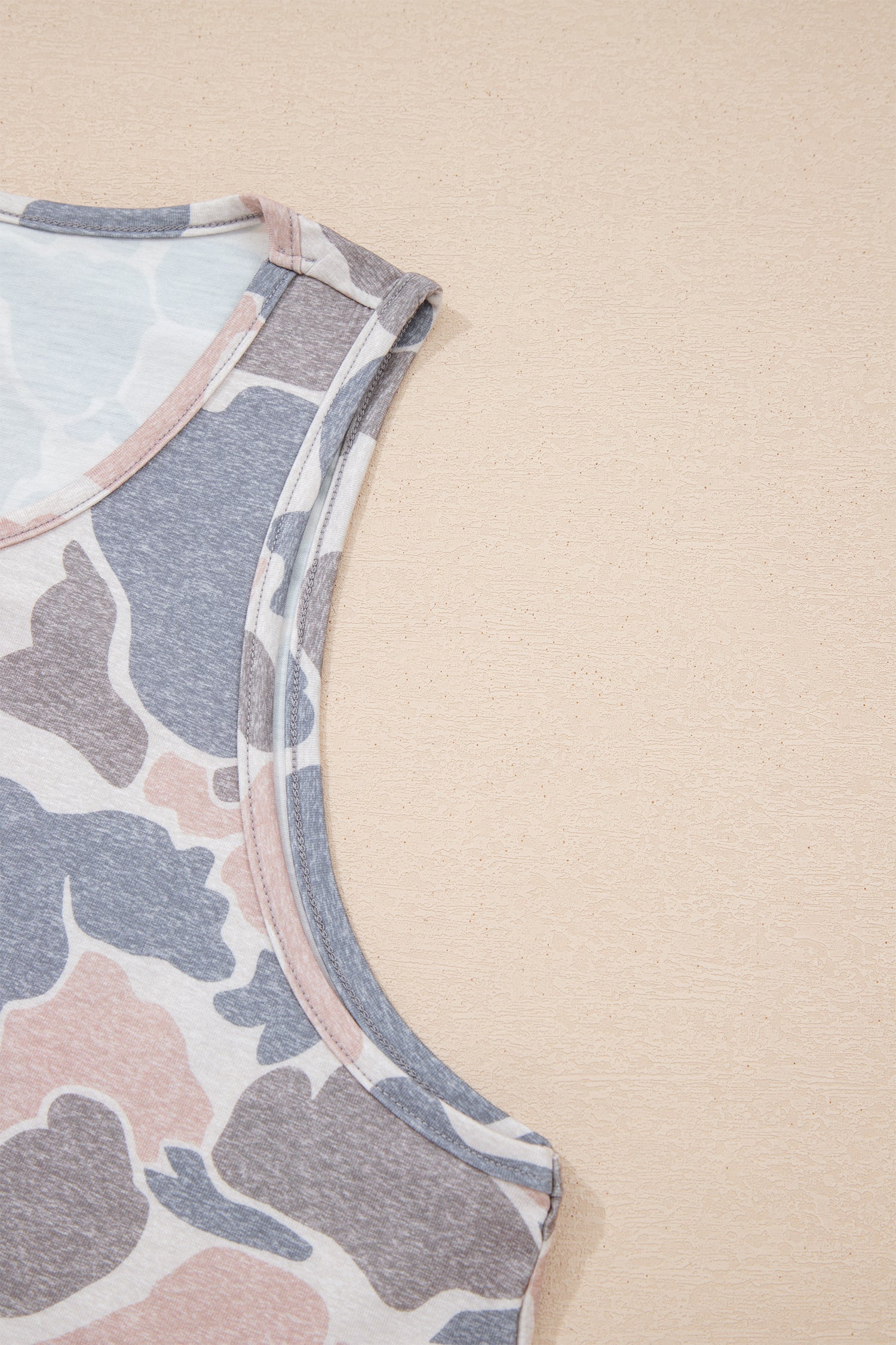 Multicolour Multicolor retro camo oversized tank top with relaxed fit and casual boutique summer style
