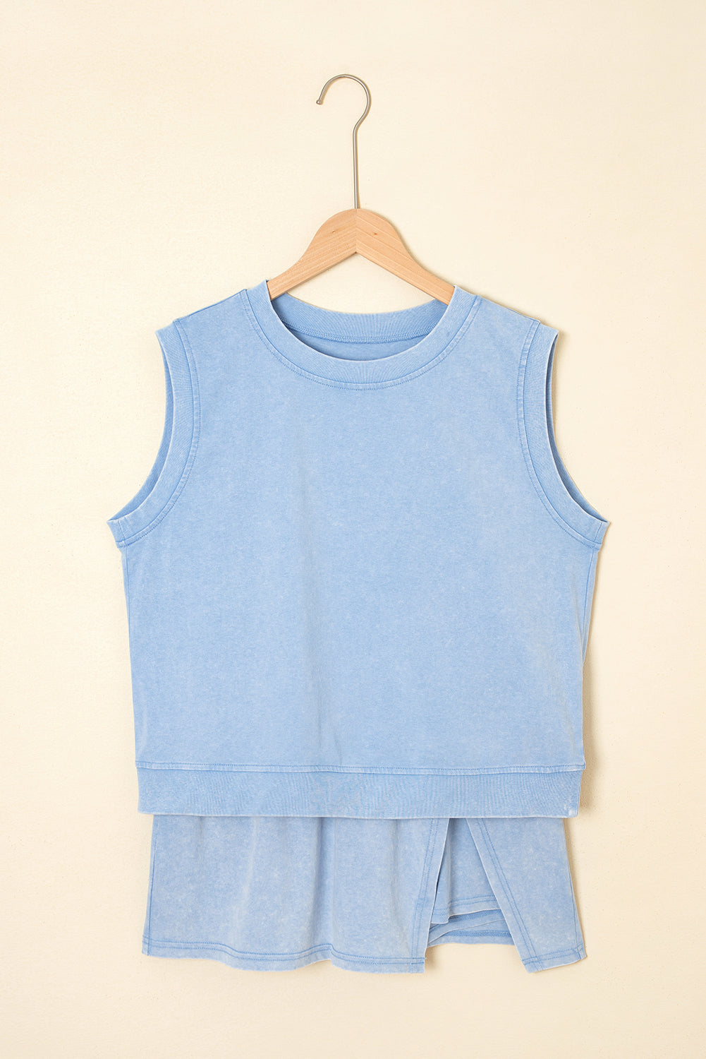Myosotis Mineral wash tank top and lined skort set with soft washed color, comfortable fit, and sporty boutique summer style