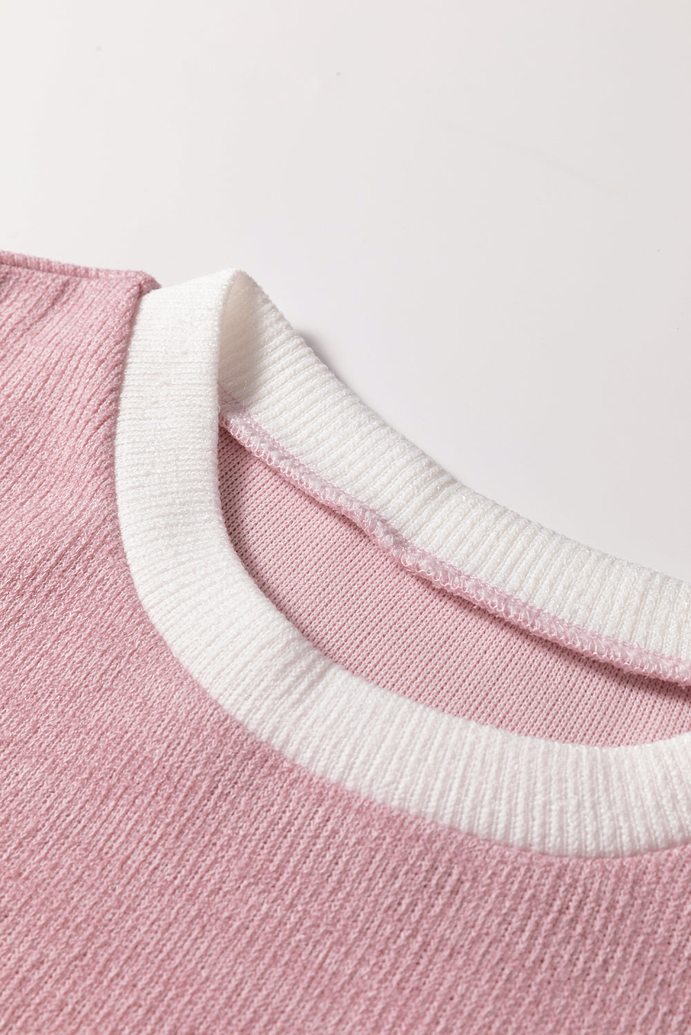 Four Leaf Clover contrast trim drop shoulder long sleeve knit top with boutique fashion styling