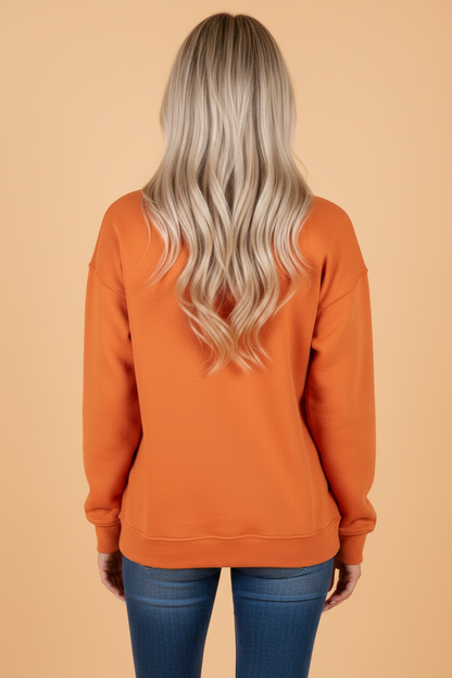 Solid Reversible Mock Neck Oversized Sweatshirt