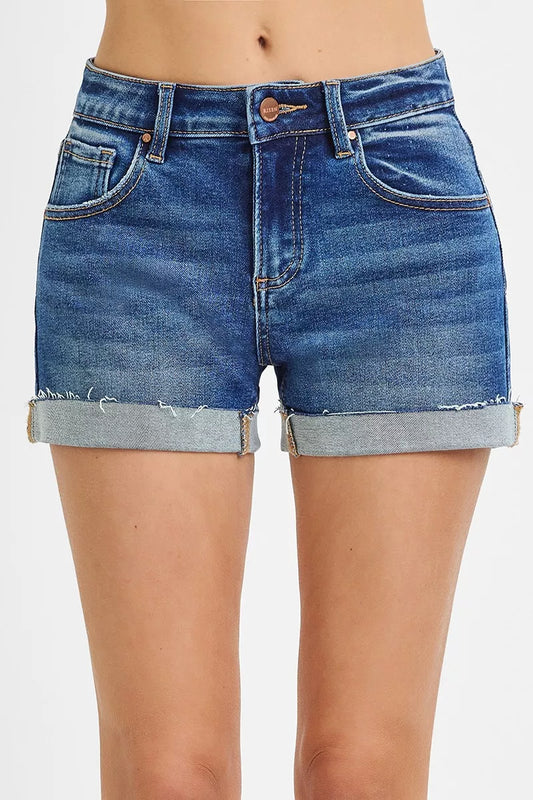 RISEN Low Rise Cuffed Shorts boutique apparel from Mollie Mae Boutique