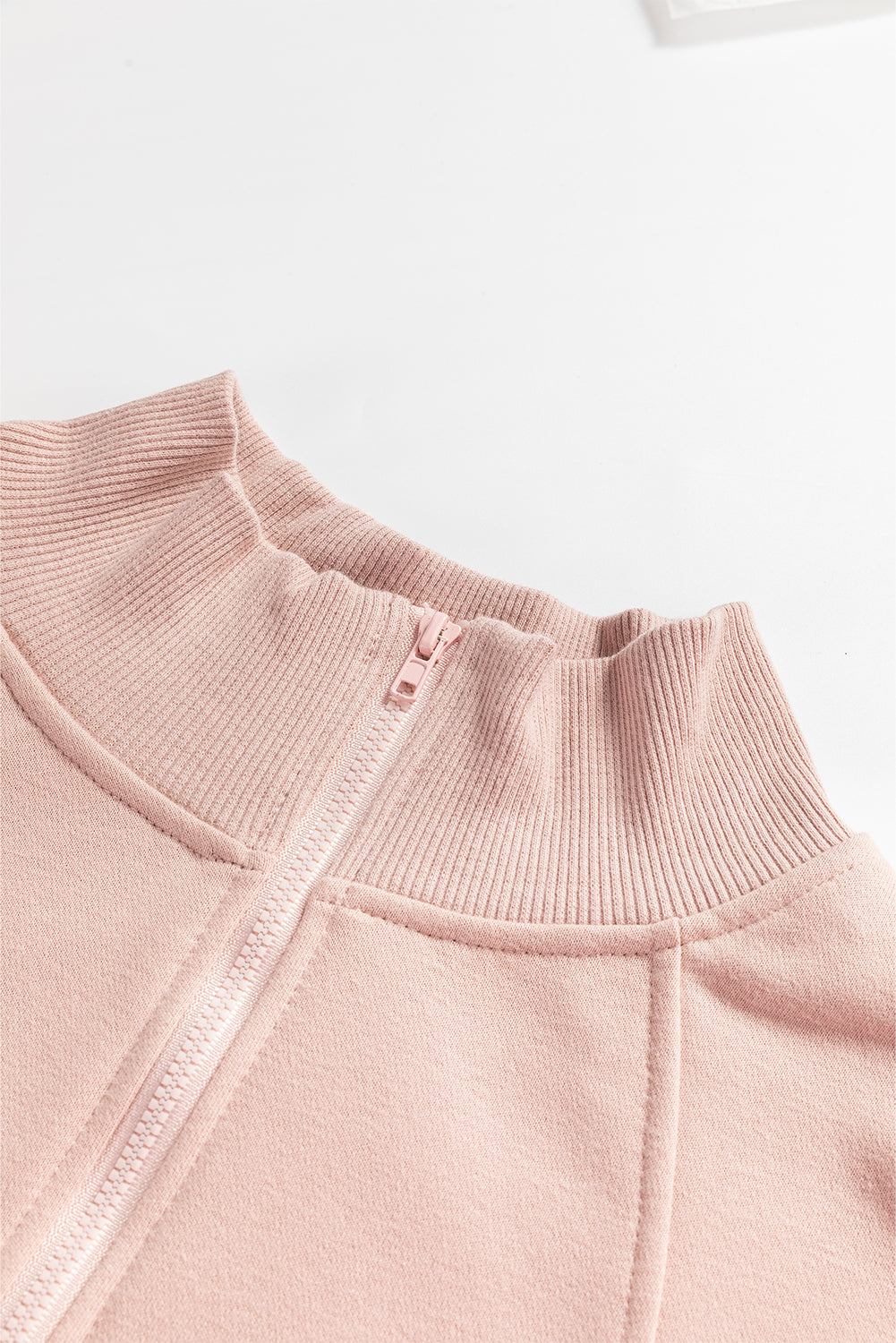 fuchsia zip neck drop shoulder relaxed boutique sweatshirt