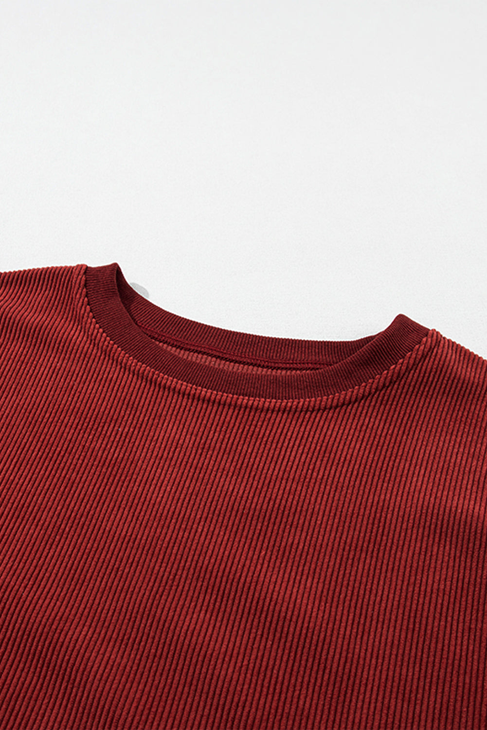 Dark Blue ribbed corduroy oversized long sleeve sweatshirt with cozy boutique styling