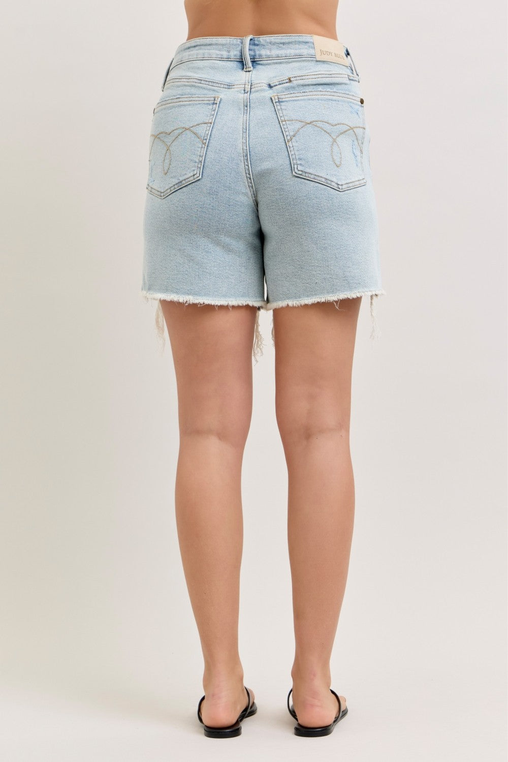Judy Blue High-Waisted Rigid Magic Dad Short with Cell Phone Back Pockets boutique apparel from Mollie Mae Boutique