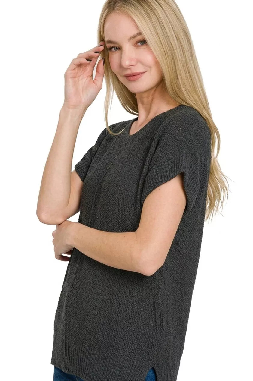 Zenana Center Seam Short Sleeve Sweater boutique fashion apparel with stylish details and comfortable fit