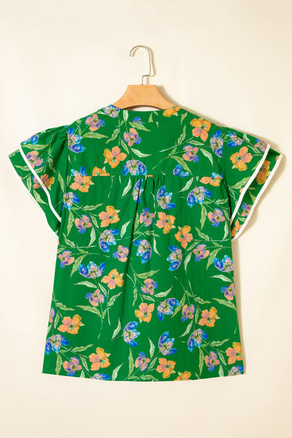Keilani Short Sleeve Floral PLUS Top boutique clothing from Mollie Mae Boutique