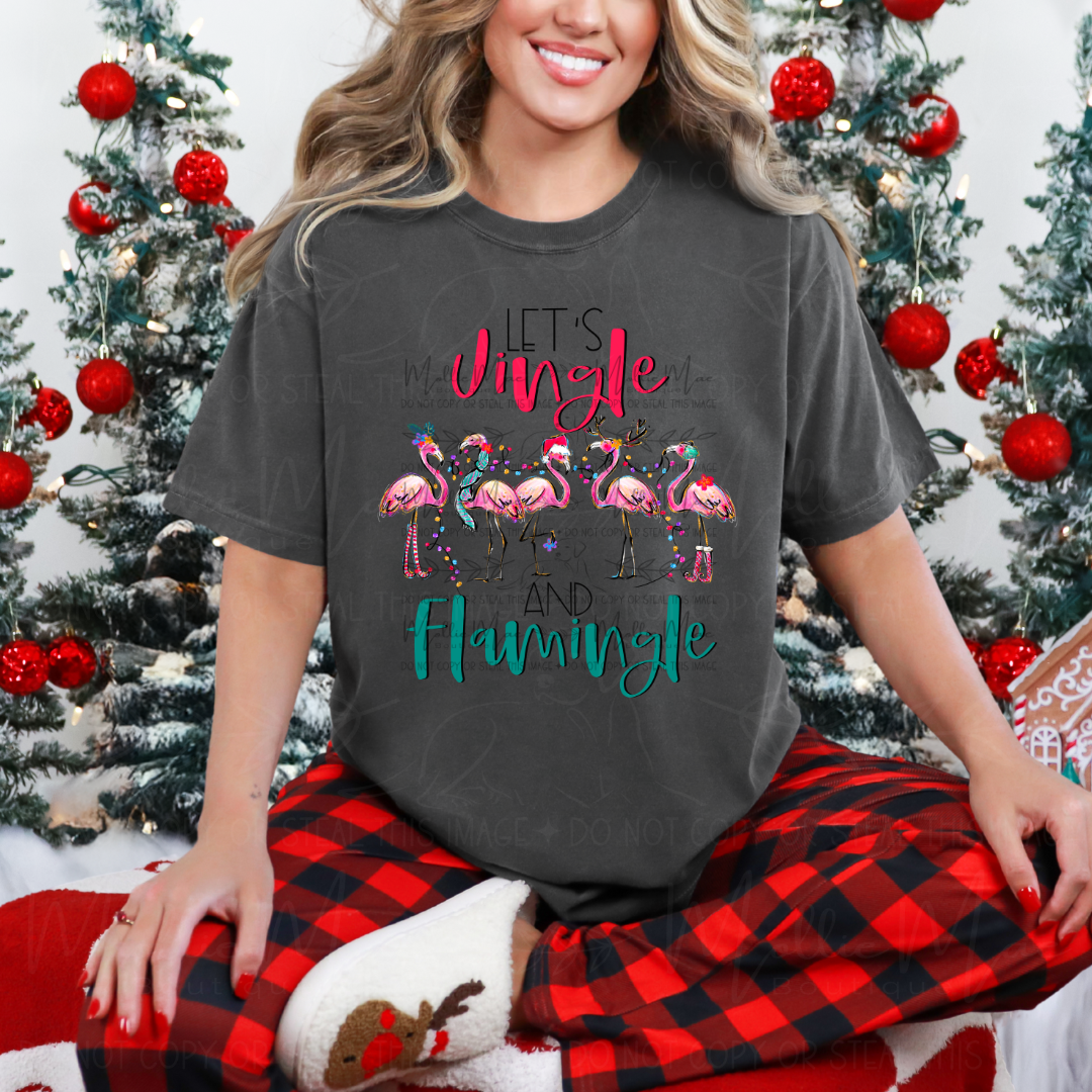 Lets's Jingle and Flamingle Tshirt