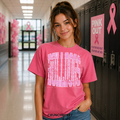 Pink Out Distressed Team Spirit Graphic Tee – Choose Your Team