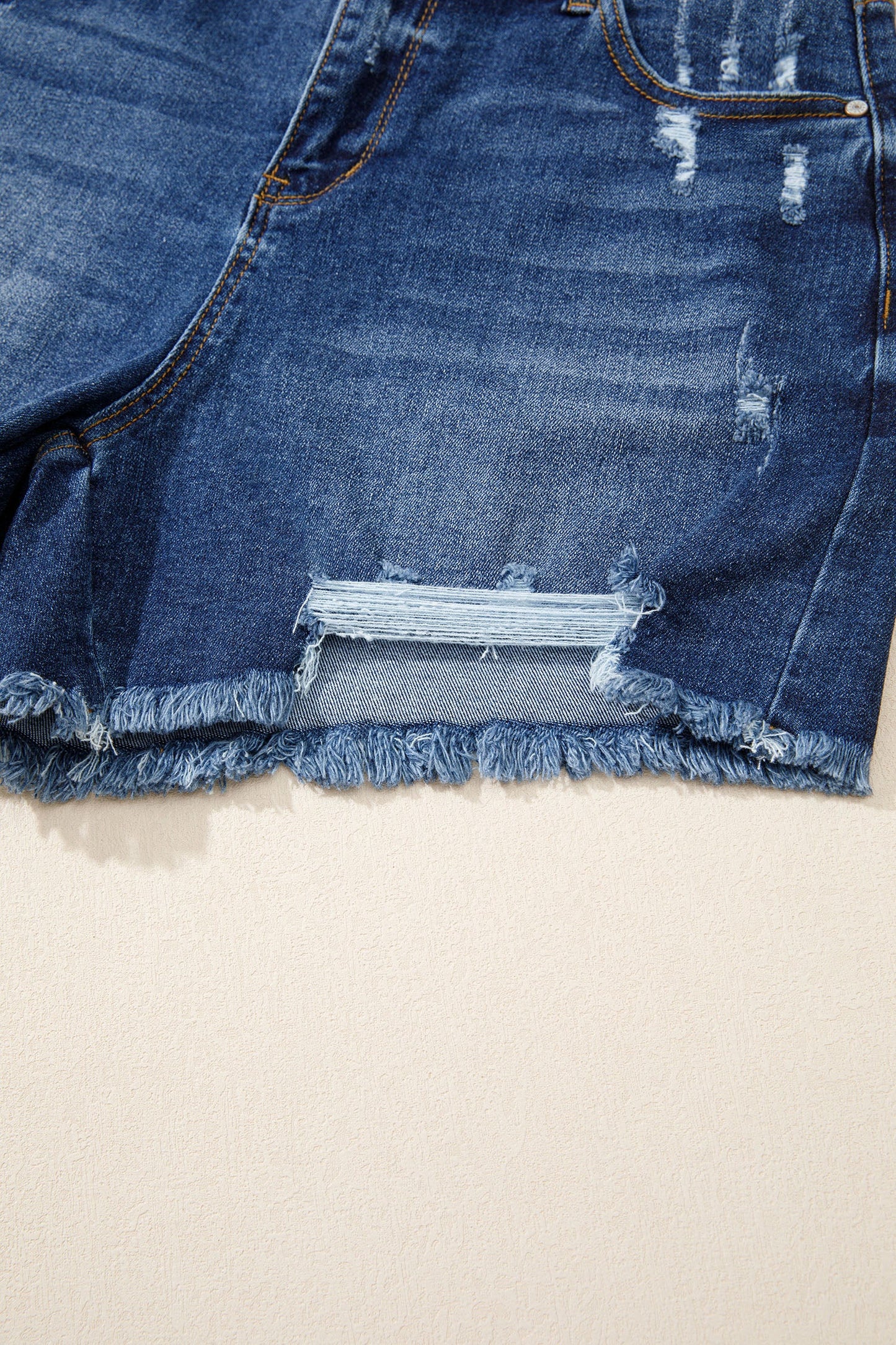 Holland Distressed High Waist Denim Shorts in Sail Blue | Mollie Mae Boutique