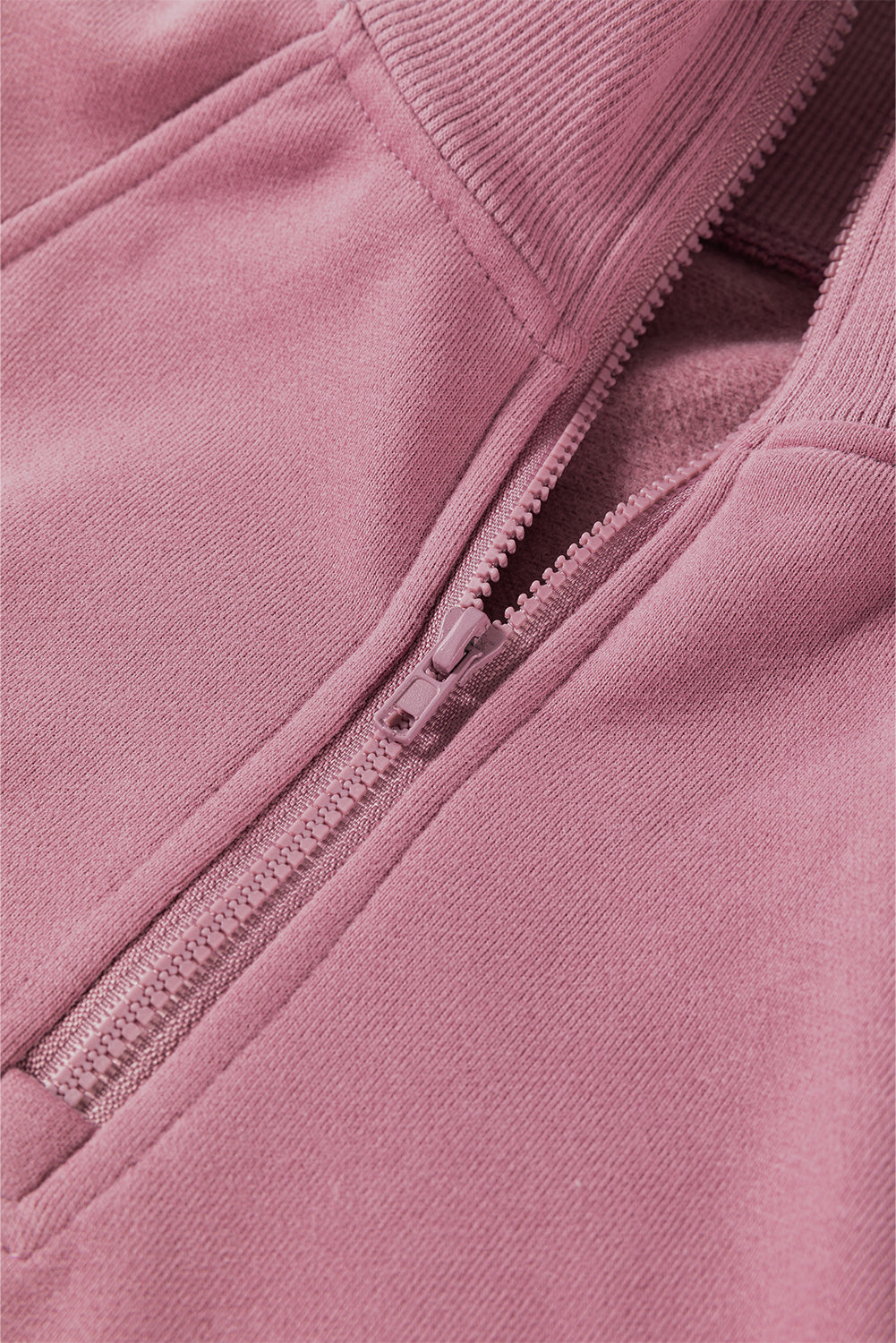 fuchsia zip neck drop shoulder relaxed boutique sweatshirt