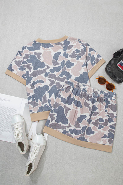 Retro Camo Colorblock Top & Trim Skort Set Pretty Bash women's boutique top from Mollie Mae Boutique
