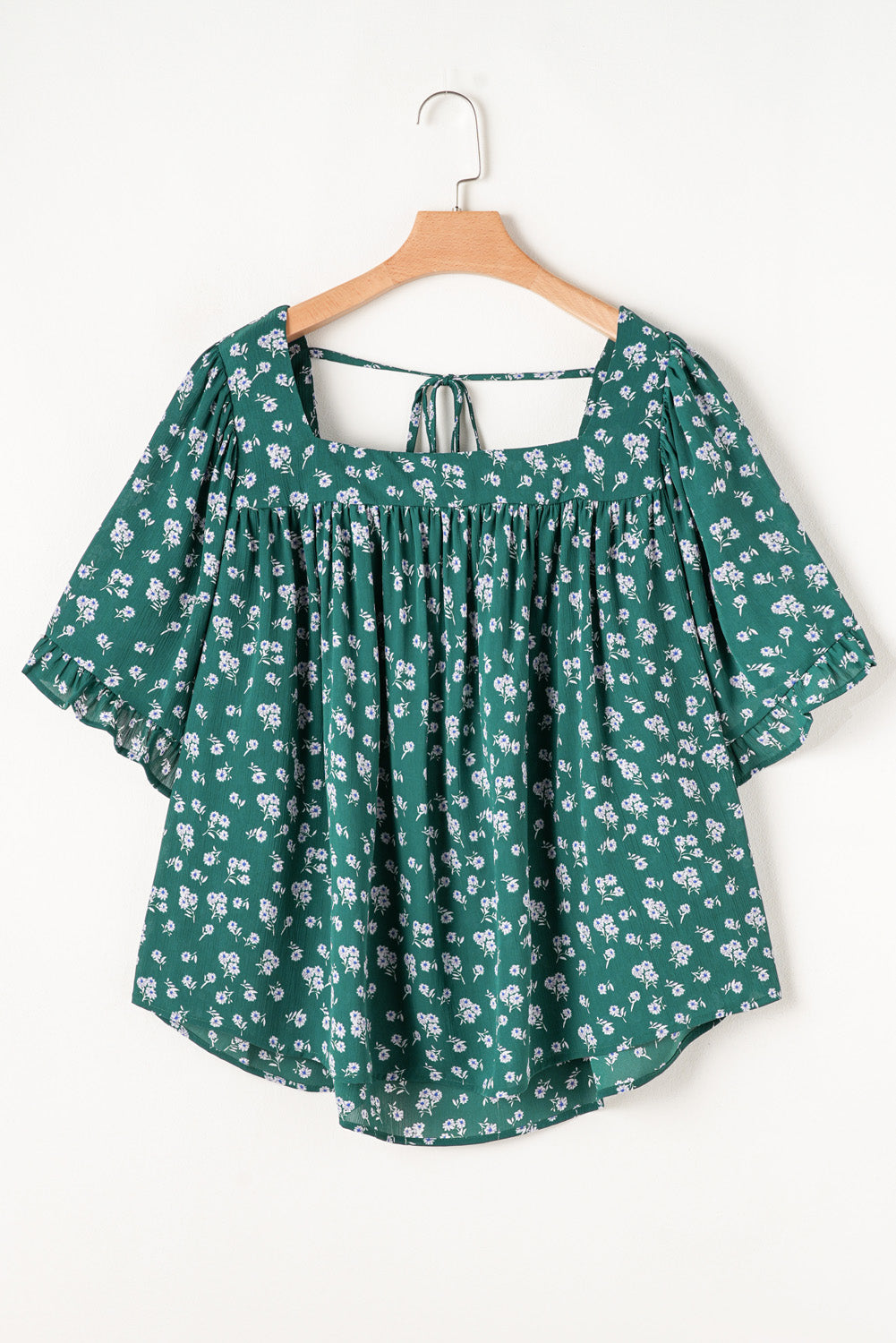 Adelynn Square Ruffled Trim PLUS Blouse boutique clothing from Mollie Mae Boutique