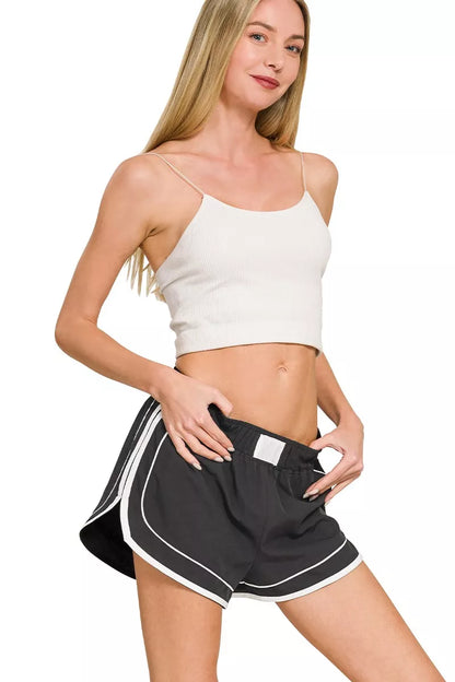 Zenana Soft Woven Lined Dolphin Shorts boutique apparel from Mollie Mae Boutique