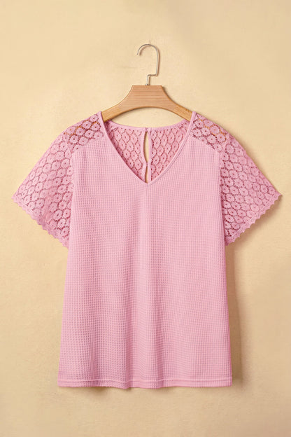 Nyomi Cutout Waffle Knit Blouse