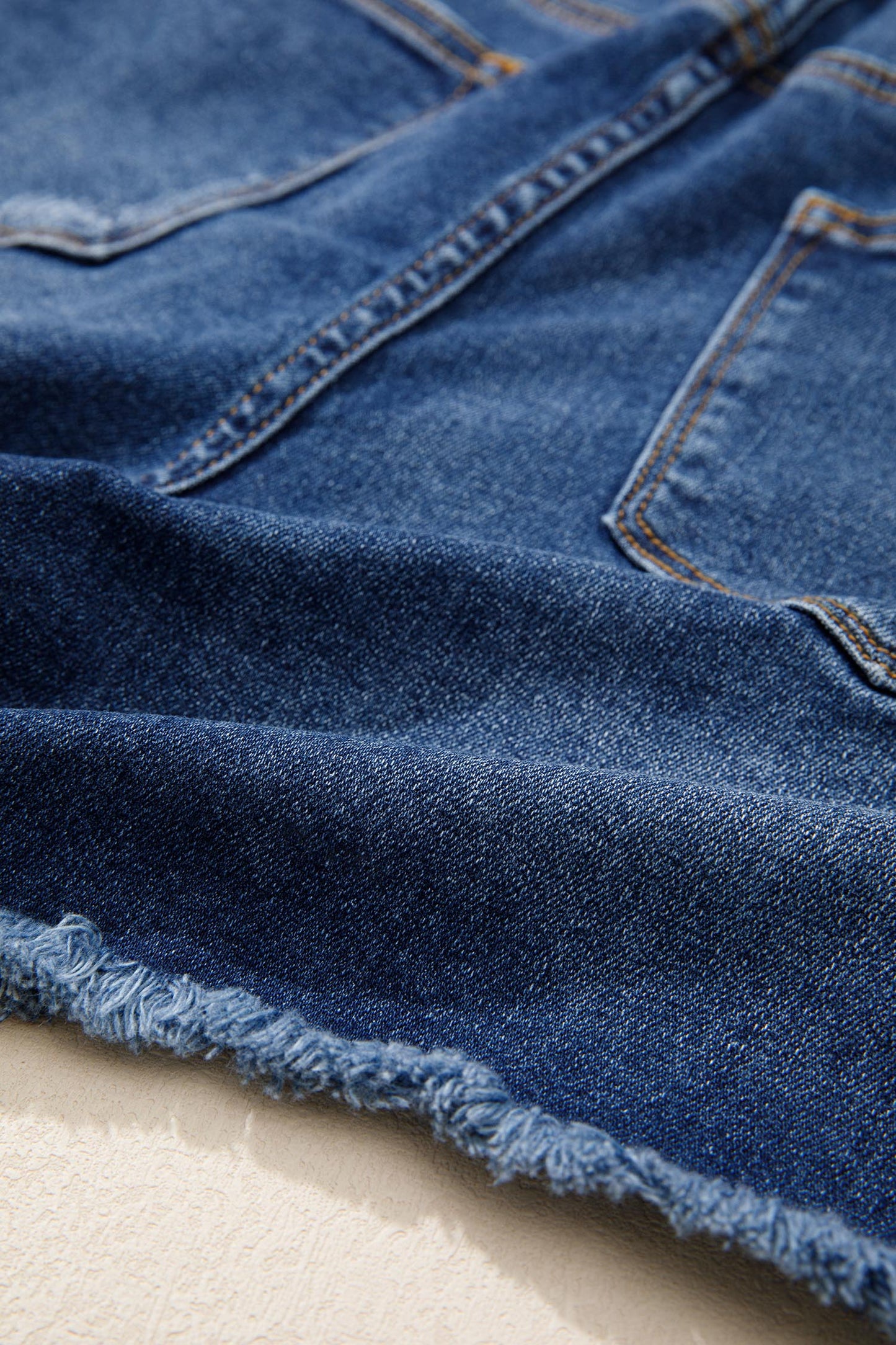 Holland Distressed High Waist Denim Shorts in Sail Blue | Mollie Mae Boutique