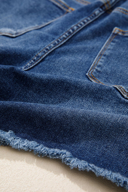 Holland Distressed High Waist Denim Shorts in Sail Blue | Mollie Mae Boutique