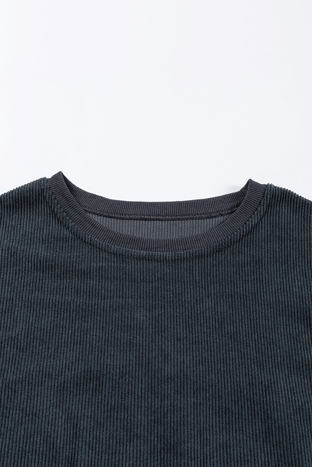 Apricot ribbed corduroy oversized long sleeve sweatshirt with cozy boutique styling