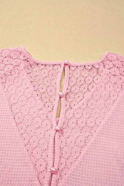 Nyomi Cutout Waffle Knit Blouse
