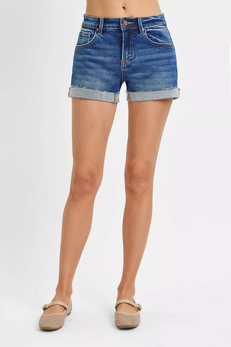 RISEN Low Rise Cuffed Shorts boutique apparel from Mollie Mae Boutique