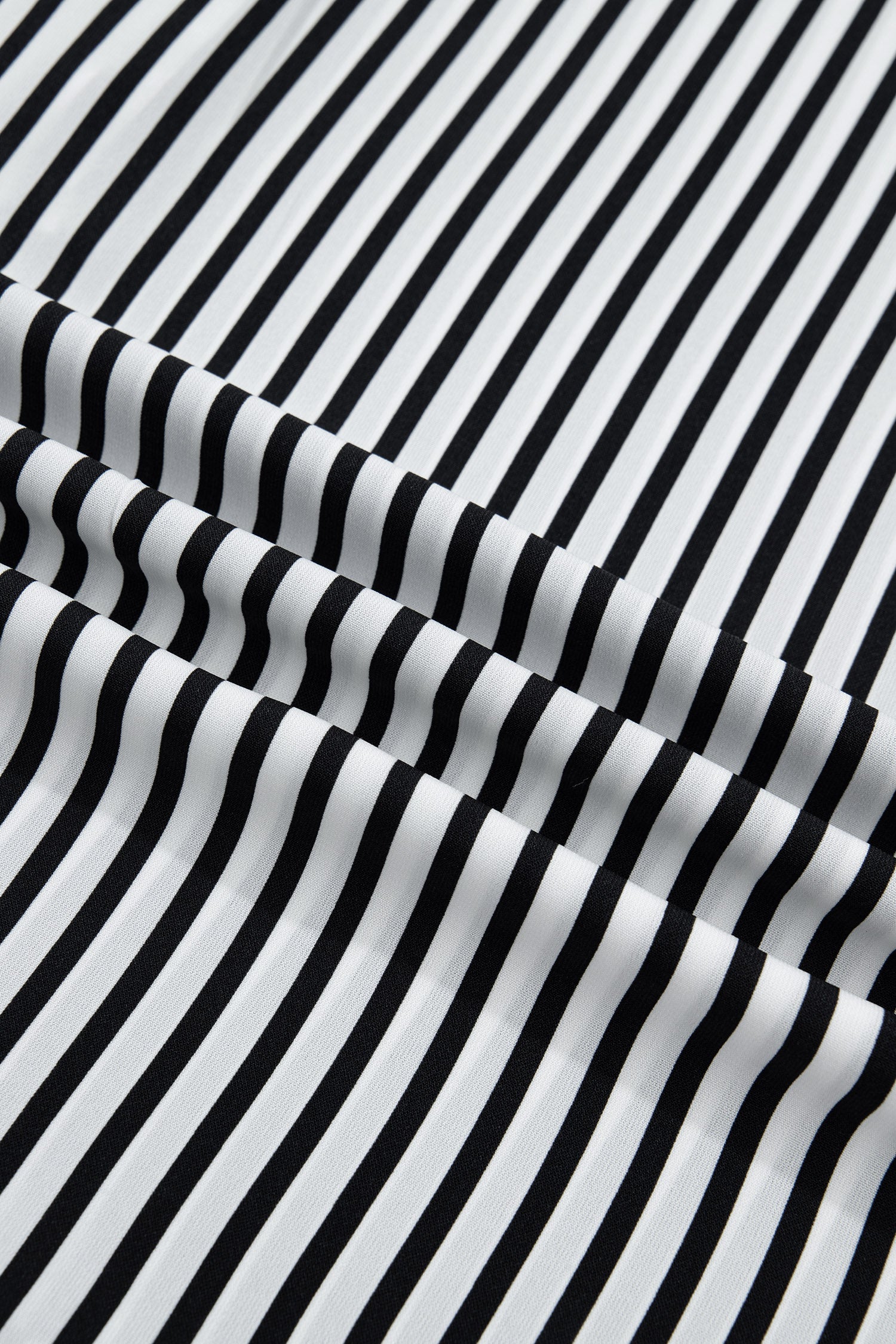 Black Stripe black stripe v-neck button up 3/4 sleeve shirt with boutique fashion styling