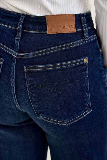 Judy Blue high waist wide leg dark wash jeans for women from Mollie Mae Boutique