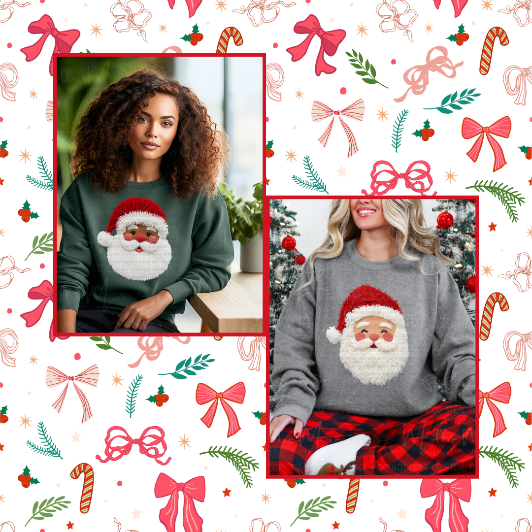 Santa Faux Yarn Sweatshirt