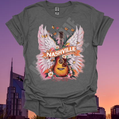 Nashville Angel Wing Guitar Tshirt
