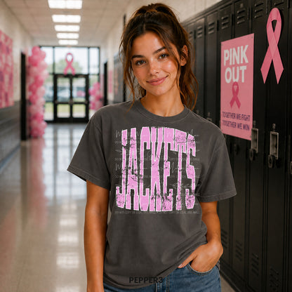 Pink Out Distressed Team Spirit Graphic Tee – Choose Your Team
