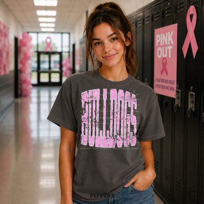 Pink Out Distressed Team Spirit Graphic Tee – Choose Your Team